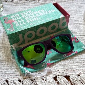 Goodr Purple Sunglasses with Green Lenses